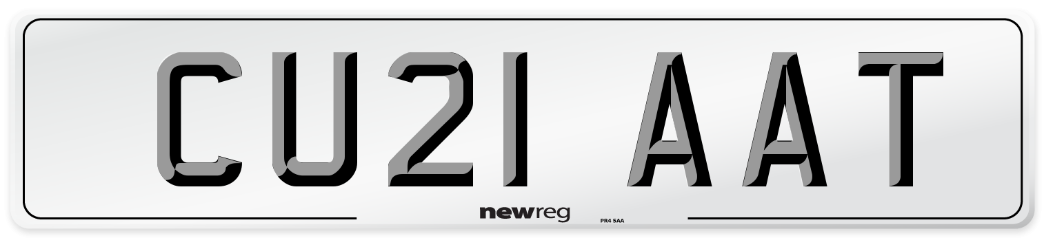 CU21 AAT Number Plate from New Reg